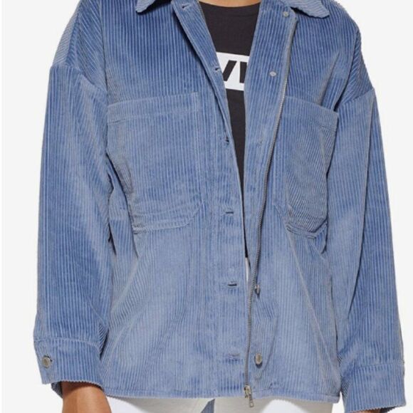 Vintage BLAIR shacket with sherpa lining blue corduroy 1970s - Picture 8 of 8